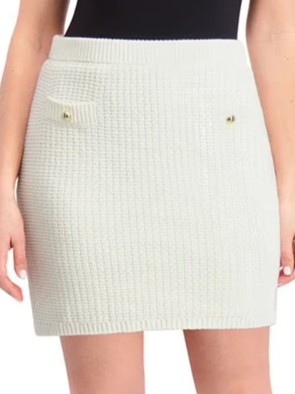 NWT! French Connection White Textured Knit Skirt w/ Liner